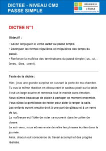 dictée cm2 passé simple dictée cm2 passé simple