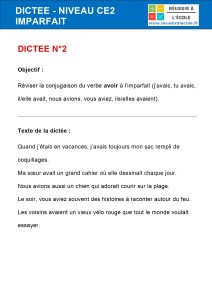 dictée imparfait ce2 dictée imparfait ce2