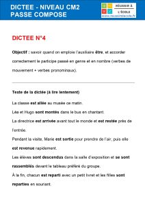 dictée passé composé cm2 dictée passé composé cm2