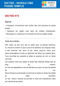 dictée passé simple cm2 dictée passé simple cm2