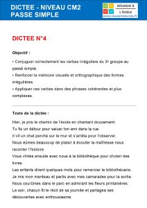 dictée passé simple cm2 dictée passé simple cm2