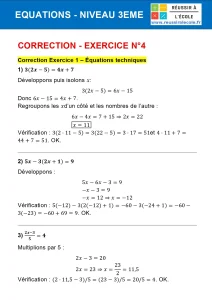 equation 3eme exercice