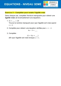 équations 3ème - exercices corrigés pdf