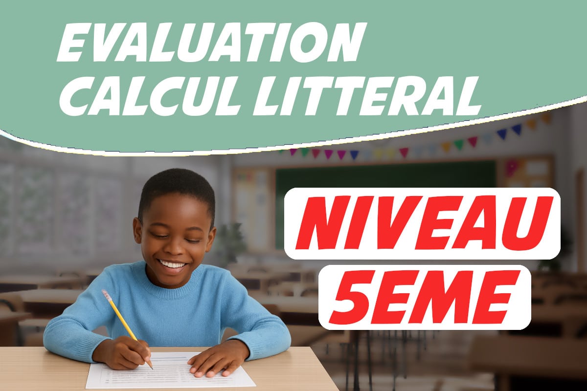 évaluation Calcul Littéral 5ème avec Corrigés PDF