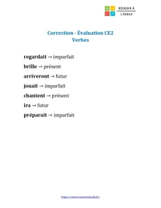 evaluation ce2 le verbe evaluation ce2 le verbe