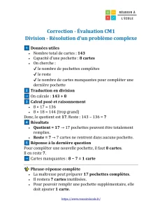 évaluation division cm1