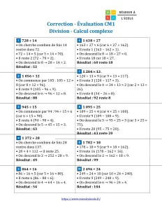 evaluation division cm1