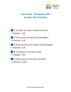 evaluation fractions cm1​