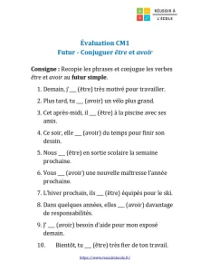 évaluation futur cm1 évaluation futur cm1