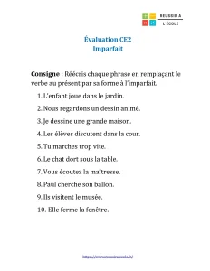 evaluation imparfait ce2​