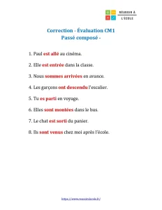 evaluation passé composé cm1