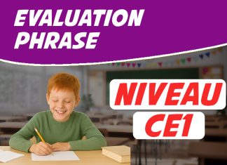 Evaluation sur la Phrase CE1 evaluation phrase ce1