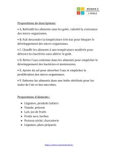 evaluation svt 6eme conservation des aliments pdf