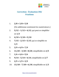 evaluations fractions cm2 evaluations fractions cm2