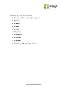 évaluations svt 6ème évaluations svt 6ème