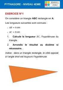 exercice 4eme pythagore