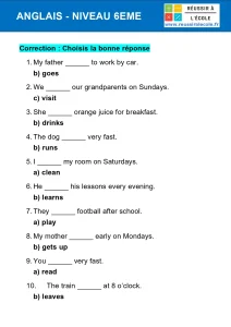 exercice 6eme anglais exercice 6eme anglais