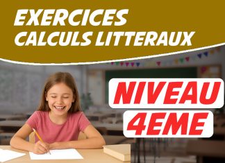 exercice calcul litteral 4eme