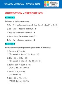 exercice calcul littéral 4ème pdf