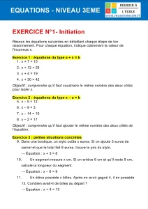 exercice equation 3eme