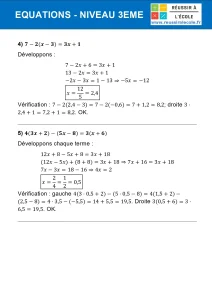 exercice equation 3eme