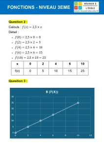 exercice fonction linéaire 3eme​