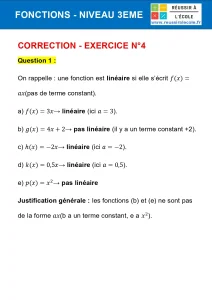 exercice fonctions affines 3eme exercice fonctions affines 3eme