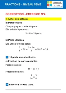 exercice fraction 5eme