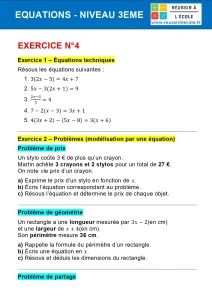 exercice sur les équations 3ème