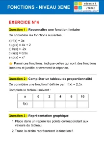 exercice sur les fonctions 3eme exercice sur les fonctions 3eme