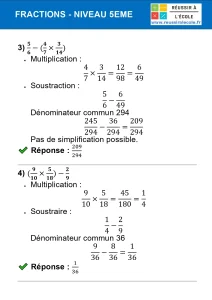 exercice sur les fractions 5ème
