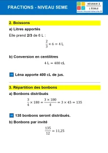 exercice sur les fractions 5ème