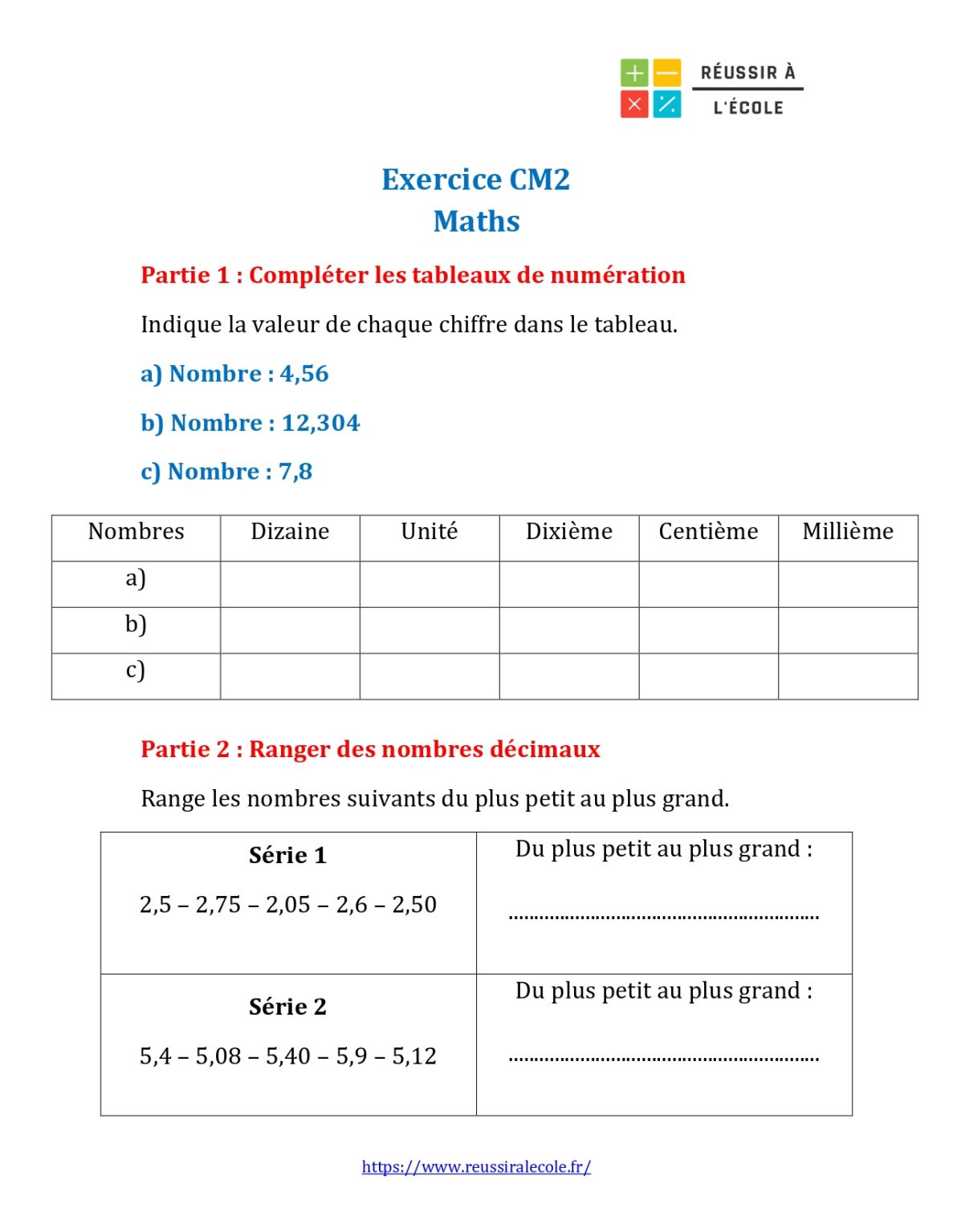 Exercice Maths CM2 50 Questions Avec Corrig PDF Exercice Maths CM2 50 Questions Avec Corrig PDF
