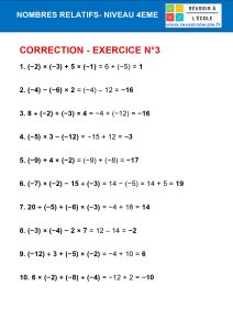 exercice sur les nombres relatifs 4ème