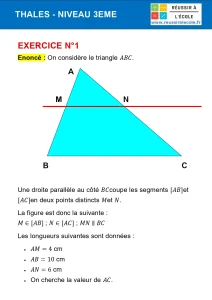 exercice thales 3ème