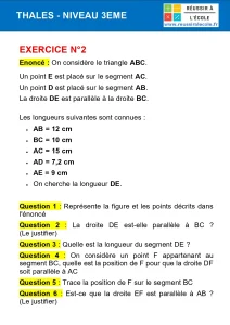 exercice theoreme de thales 3eme