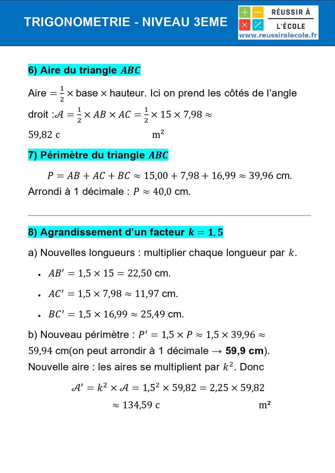Exercice Trigonom trie 3 me Avec Corrig PDF Imprimer exercice-trigonom-trie-3-me-avec-corrig-pdf-imprimer