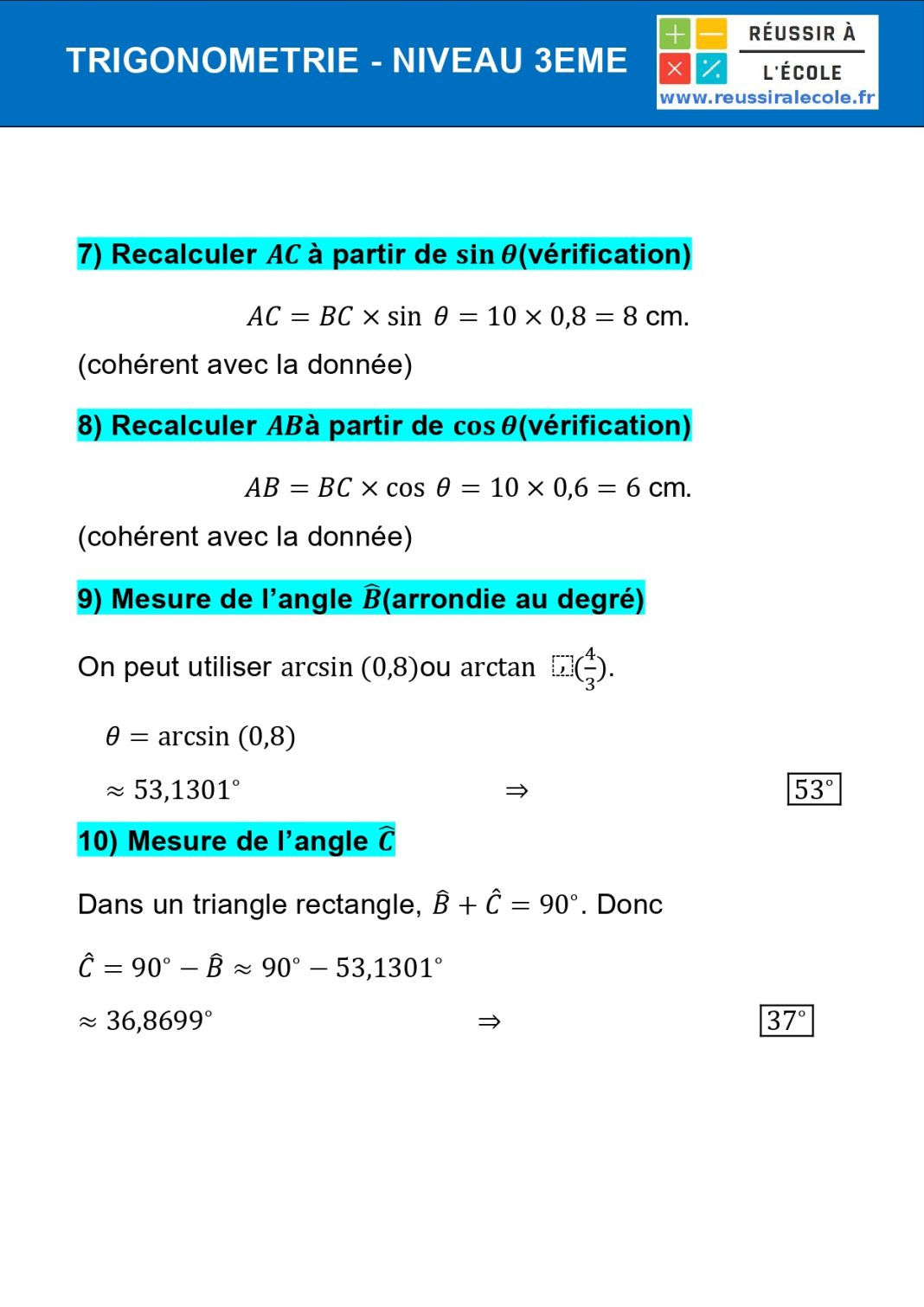 Exercice Trigonom trie 3 me Avec Corrig PDF Imprimer exercice-trigonom-trie-3-me-avec-corrig-pdf-imprimer