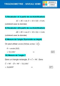 exercice trigonométrie 3eme