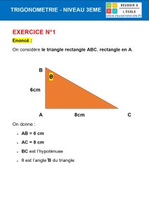 exercice trigonométrie 3ème