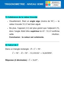 exercice trigonométrie 3ème avec corrigé