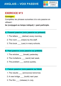 exercice voix passive anglais exercice voix passive anglais