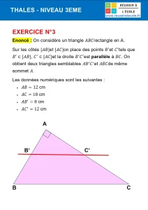 exercices 3eme thales