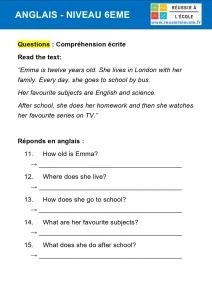 exercices anglais 6ème exercices anglais 6ème
