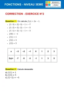 exercices fonctions 3ème exercices fonctions 3ème
