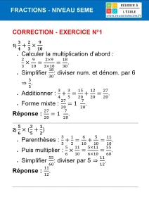 exercices fractions 5eme