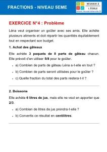 exercices fractions 5ème avec corrigés