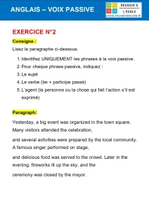 exercices voix passive anglais​