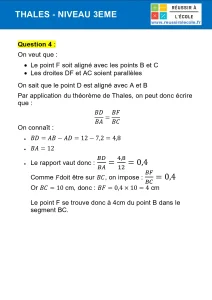 theoreme de thales 3eme exercice