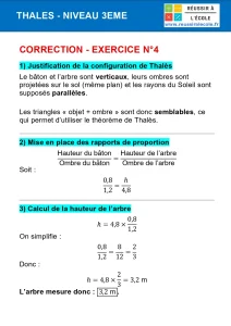 theoreme de thales 3eme exercice